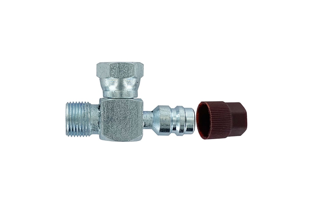 [AD58] ADAPTATEUR ORING 90° M8 + PRISE DE CHARGE R134
