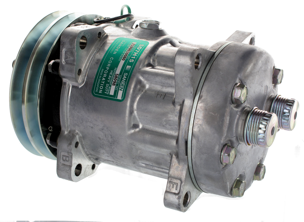 [CP005A] COMPRESSEUR TYPE SANDEN 7H15  Rotal Horz   KG   2G 132mm 24v