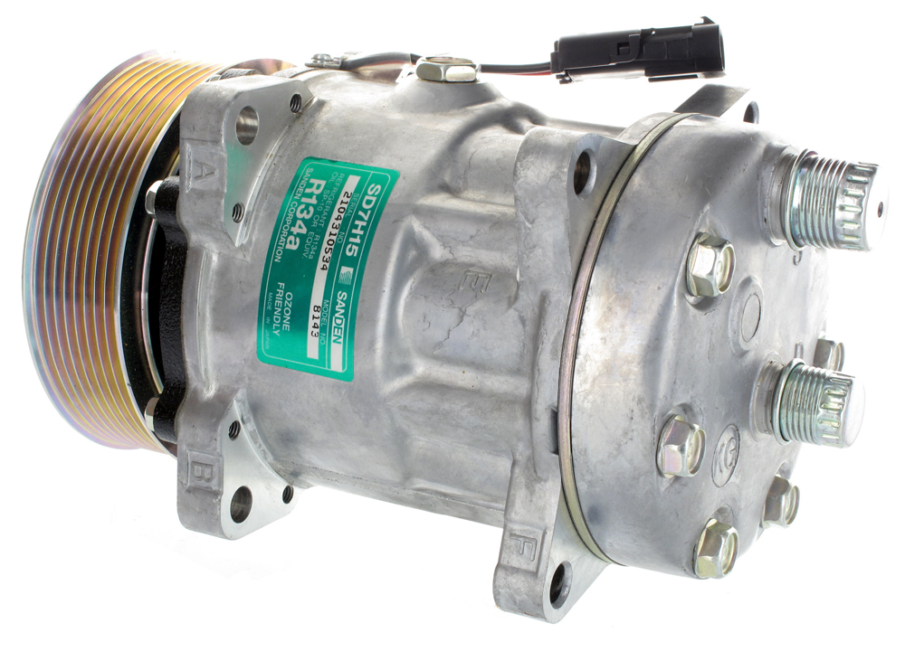COMPRESSEUR SANDEN 7H15  Or horz   PolyV 8  119mm 12v