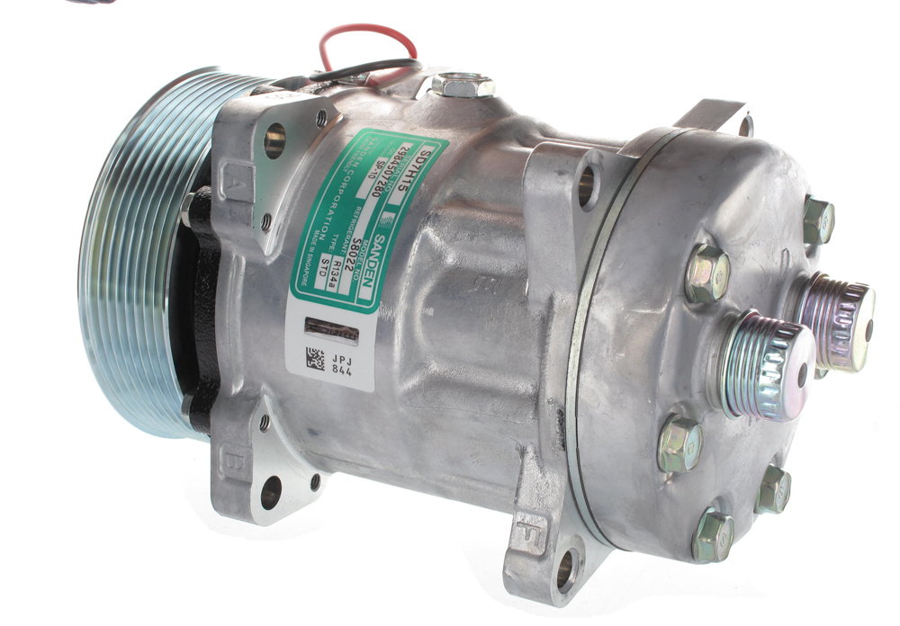 [CP011] COMPRESSEUR SANDEN 7H15  Rotal Horz  PolyV 8  119mm 12v