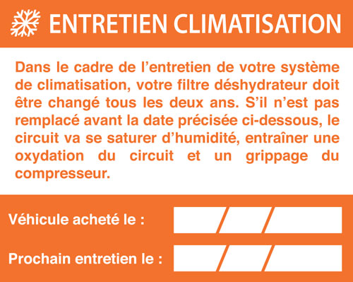 ETIQUETTE PREMIER ENTRETIEN (pochette de 50) ORANGE